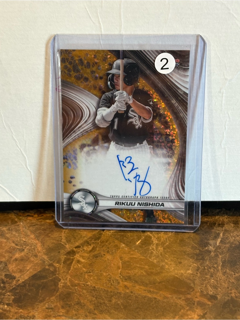 Topps Black White Gold Baseball Card - Rikuu Nishida /50